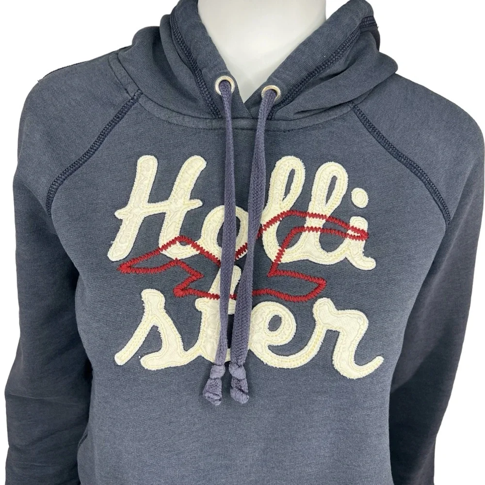 Y2K Hollister Navy Hoodie L - Picture 3 of 8